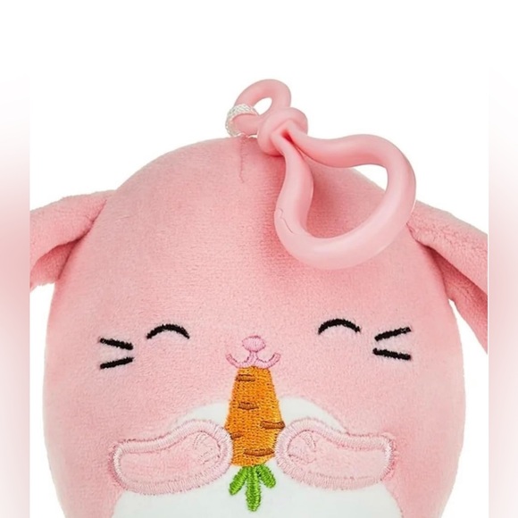 Kellytoy Bop the Carrot Bunny Squishmallow Clip-on Backpack Stuffed Plush Toy - Picture 2 of 13
